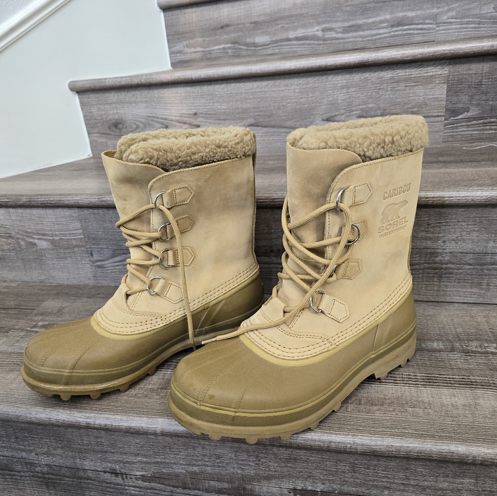 Sorrel leather snowboots like new Men's size 11
